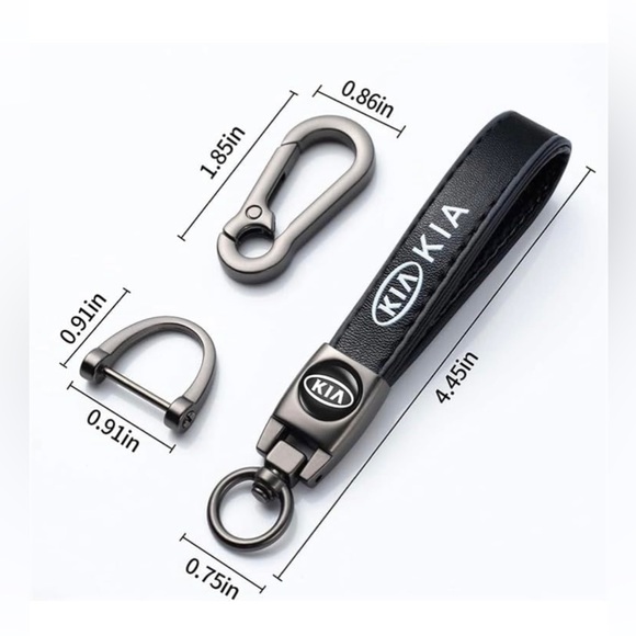 Kia Key Fob Keychain in Black Leather NWT - Picture 4 of 5